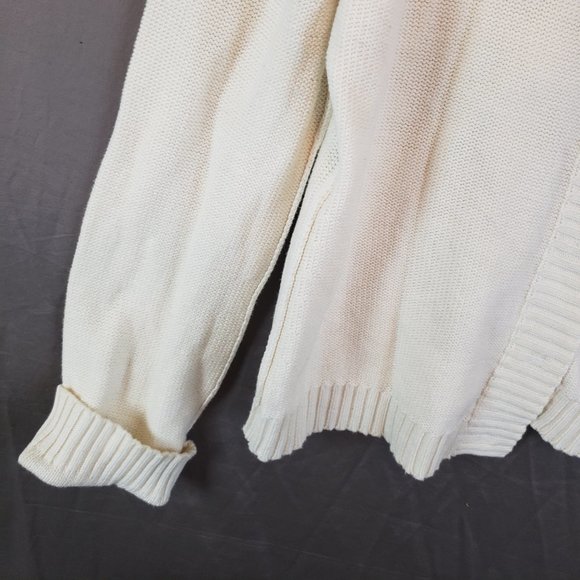 Women’s Calvin Klein Jeans White Tight Knit Button Down Sweater Cardigan Size XL - Picture 2 of 12